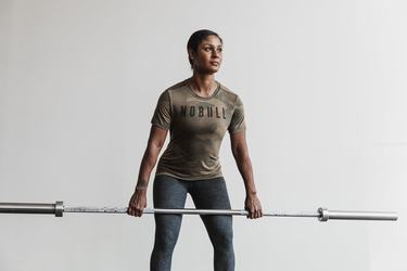 Nobull Women's T Shirts Green Camo | Australia (XP8013)